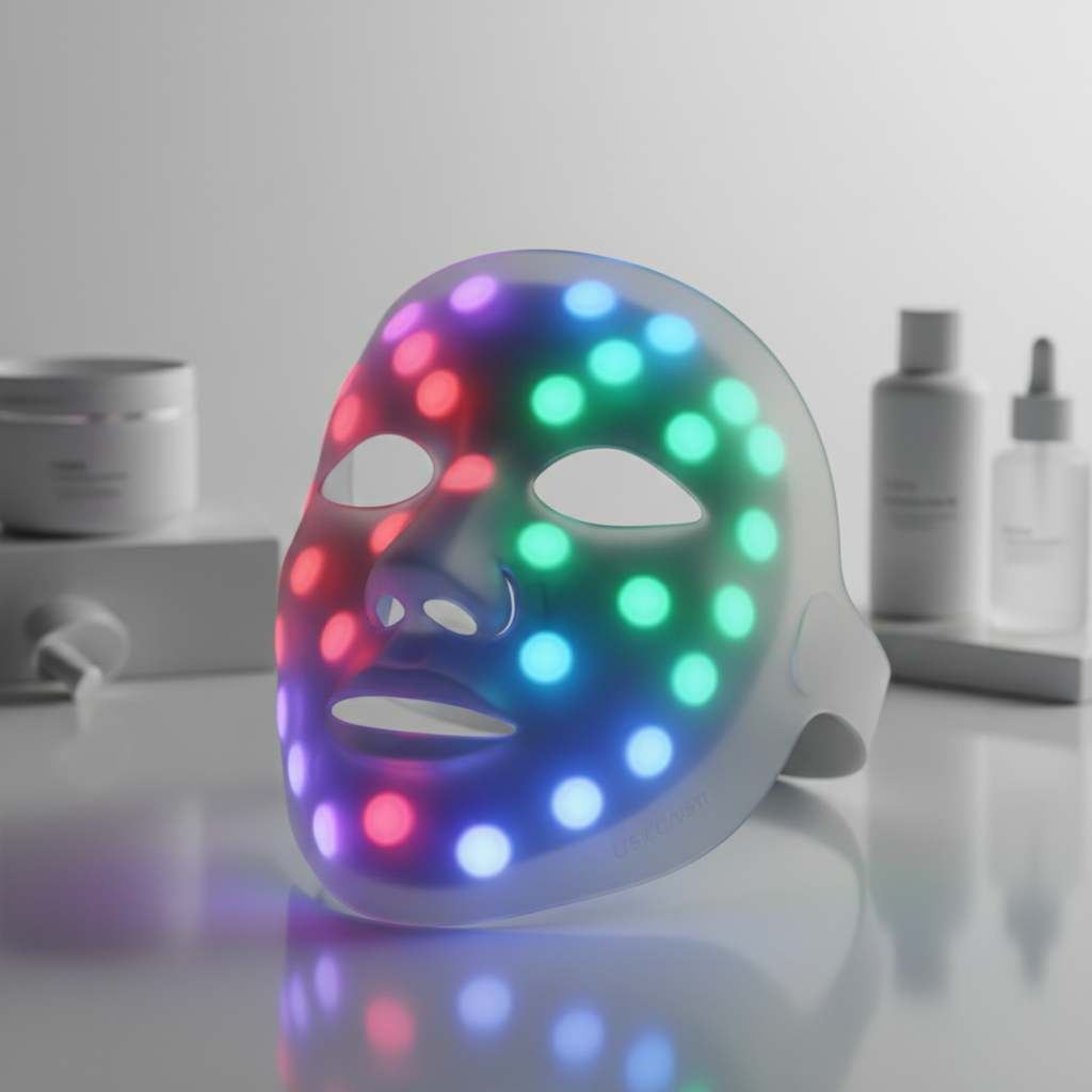 LED Light Therapy Face Mask — 7-Color Photon Skin Rejuvenation | Anti-Aging, Acne-Clearing, Spa-Quality Results at Homem